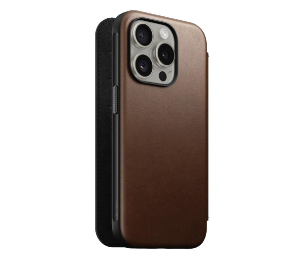 Nomad Modern Leather Folio iPhone 15 Pro brown - 1258678 - zdjęcie 3